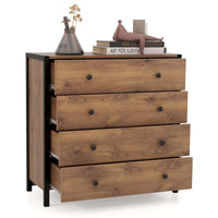 Costway Commode 4 tiroirs Meuble de rangement moderne en bois