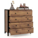 Costway Commode 4 tiroirs Meuble de rangement moderne en bois