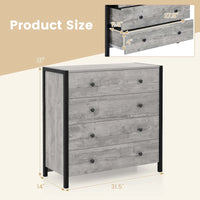 Costway Commode 4 tiroirs Meuble de rangement moderne en bois