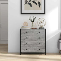 Costway Commode 4 tiroirs Meuble de rangement moderne en bois