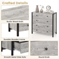 Costway Commode 4 tiroirs Meuble de rangement moderne en bois