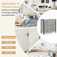Costway Commode 4 tiroirs Meuble de rangement moderne en bois