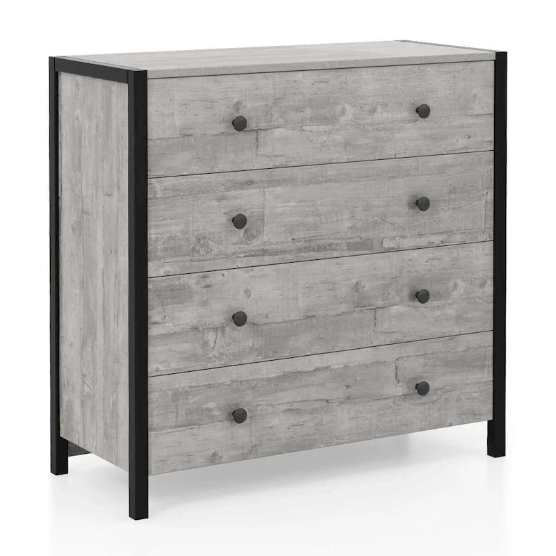 Costway Commode 4 tiroirs Meuble de rangement moderne en bois