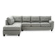Canapé d'angle en simili cuir capitonné réversible en forme de L - 111 - Gris