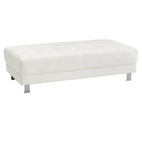 Ottoman capitonné en similicuir – 57 – Blanc