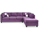 Canapé sectionnel réversible en micro-suède 4 places avec coussins décoratifs - 111 - Violet
