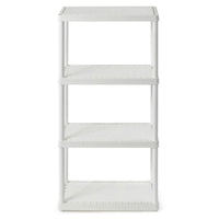 Meuble de rangement domestique léger et solide Gracious Living à 4 étagères à hauteur fixe, blanc - 1 paquet