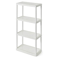 Meuble de rangement domestique léger et solide Gracious Living à 4 étagères à hauteur fixe, blanc - 1 paquet