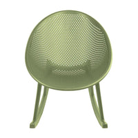 Chaise longue à bascule mid-century moderne en plastique avec pieds en plastique et assise perforée respirante en forme d'œuf pour usage intérieur/extérieur