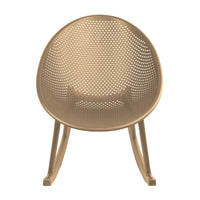 Chaise longue à bascule mid-century moderne en plastique avec pieds en plastique et assise perforée respirante en forme d'œuf pour usage intérieur/extérieur