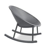 Chaise longue à bascule mid-century moderne en plastique avec pieds en plastique et assise perforée respirante en forme d'œuf pour usage intérieur/extérieur