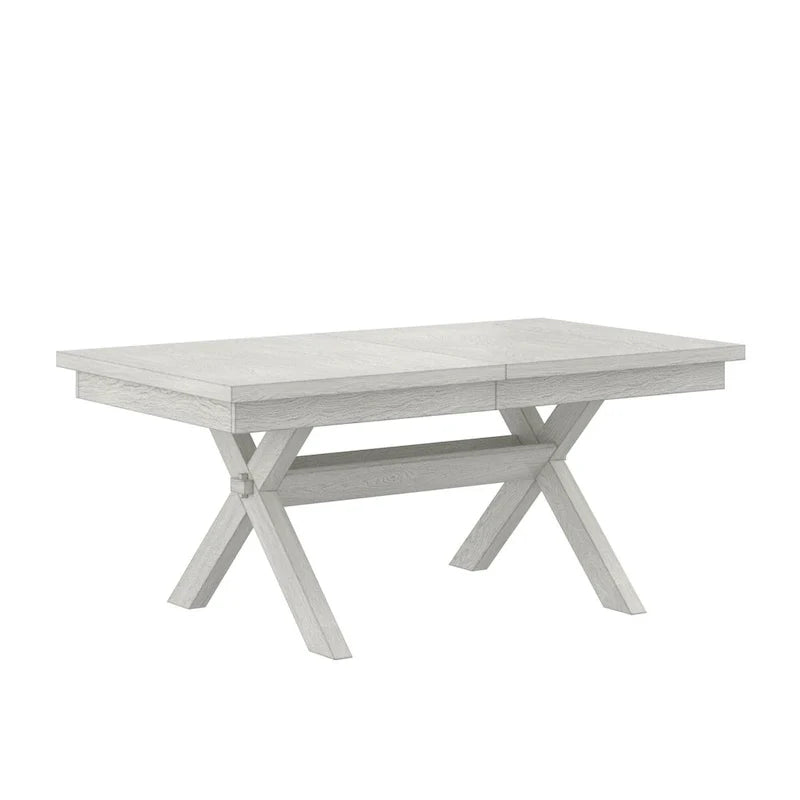 Table à manger rectangulaire extensible en bois massif de 228,6 cm VECELO, style moderne