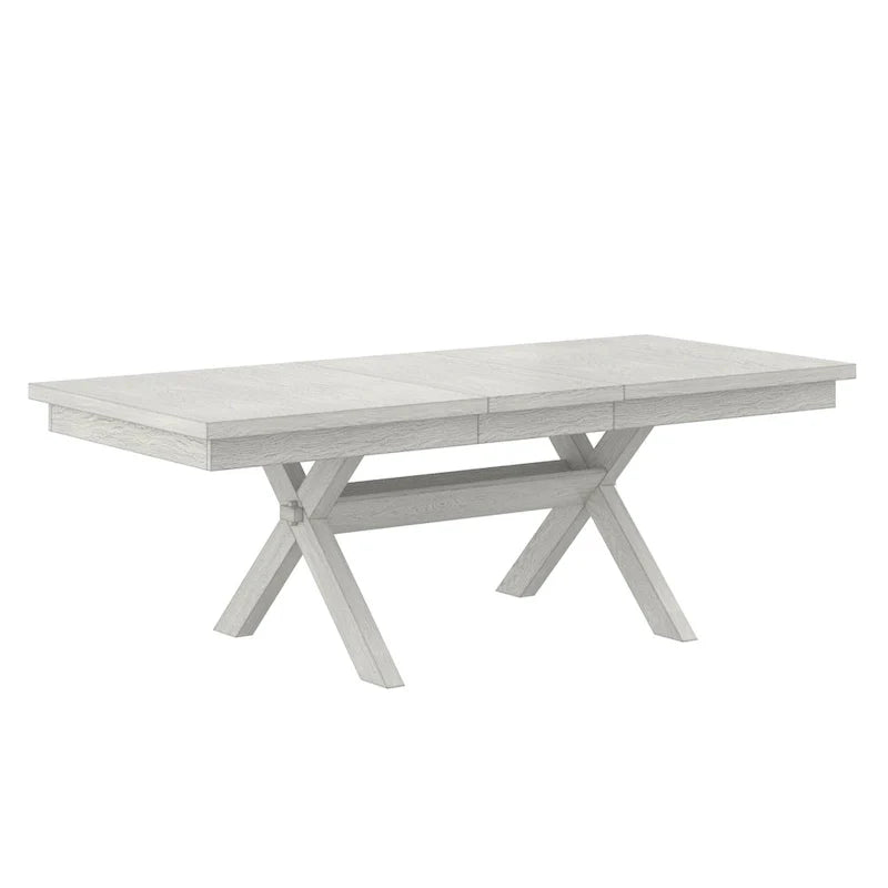 Table à manger rectangulaire extensible en bois massif de 228,6 cm VECELO, style moderne