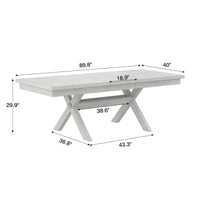 Table à manger rectangulaire extensible en bois massif de 228,6 cm VECELO, style moderne