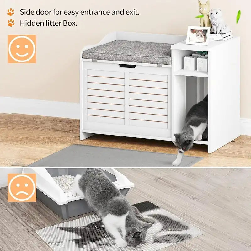 Bac à litière pour chat avec coussin