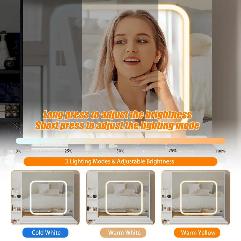 Coiffeuse avec Miroir et Lumières LED