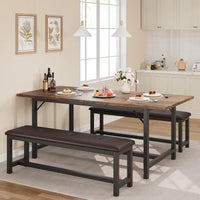 Ensemble de 3 grandes pièces : table de cuisine extensible pour 6 personnes