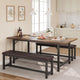 Ensemble de 3 grandes pièces : table de cuisine extensible pour 6 personnes