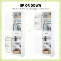 Meuble Colonne de Rangement de Salle de Bain, Meuble de Rangement sur Pied avec Deux Portes et Étagères Réglables, Porte-Serviettes Intégré