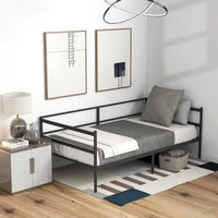 Cadre de lit de repos jumeau en métal Gymax, canapé-lit plateforme polyvalent pour salon