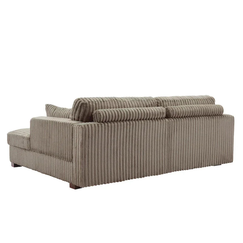 Canapé Sectionnel Modulable Méridienne Sophia 84 pouces de large en Velours Côtelé Moelleux
