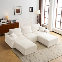 GDFStudio - Olivia Morgan Canapé nuage ultra-doux modulable 110 pouces en forme de L sans assemblage, confort à compression totale