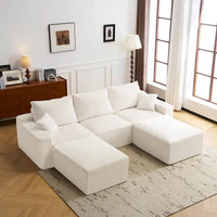GDFStudio - Olivia Morgan Canapé nuage ultra-doux modulable 110 pouces en forme de L sans assemblage, confort à compression totale