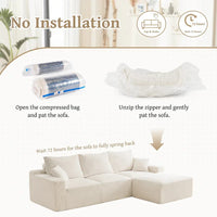 GDFStudio - Olivia Morgan Canapé nuage ultra-doux modulable 110 pouces en forme de L sans assemblage, confort à compression totale