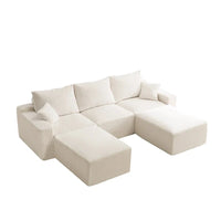 GDFStudio - Olivia Morgan Canapé nuage ultra-doux modulable 110 pouces en forme de L sans assemblage, confort à compression totale