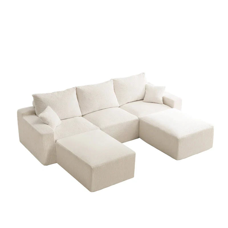 GDFStudio - Olivia Morgan Canapé nuage ultra-doux modulable 110 pouces en forme de L sans assemblage, confort à compression totale