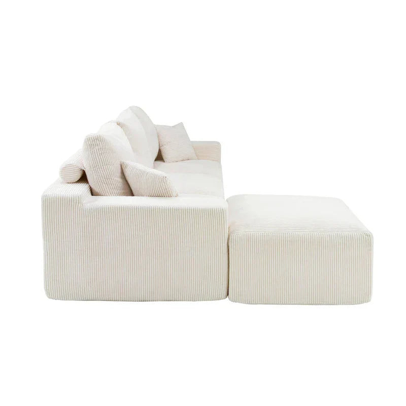 GDFStudio - Olivia Morgan Canapé nuage ultra-doux modulable 110 pouces en forme de L sans assemblage, confort à compression totale
