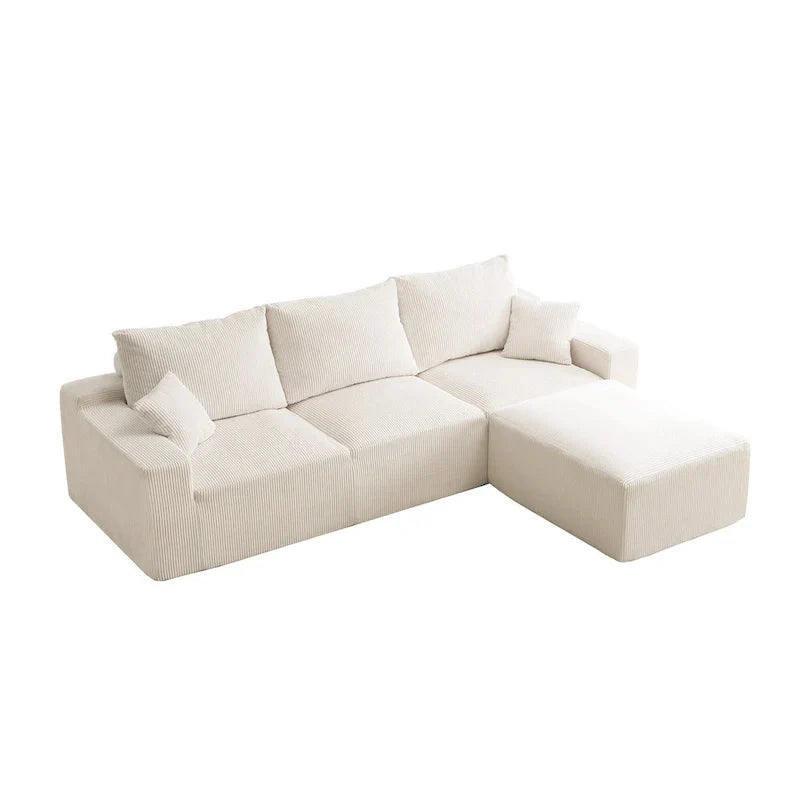 GDFStudio - Olivia Morgan Canapé nuage ultra-doux modulable 110 pouces en forme de L sans assemblage, confort à compression totale
