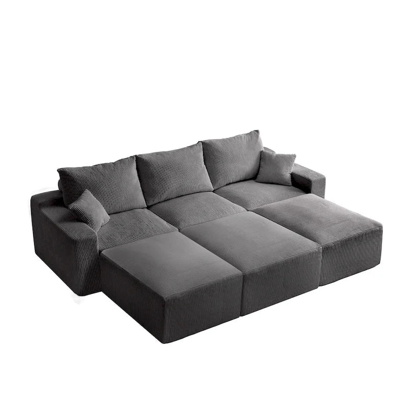 GDFStudio - Olivia Morgan Canapé nuage ultra-doux modulable 110 pouces en forme de L sans assemblage, confort à compression totale