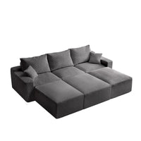 GDFStudio - Olivia Morgan Canapé nuage ultra-doux modulable 110 pouces en forme de L sans assemblage, confort à compression totale