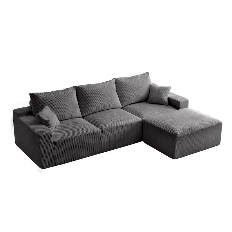 GDFStudio - Olivia Morgan Canapé nuage ultra-doux modulable 110 pouces en forme de L sans assemblage, confort à compression totale