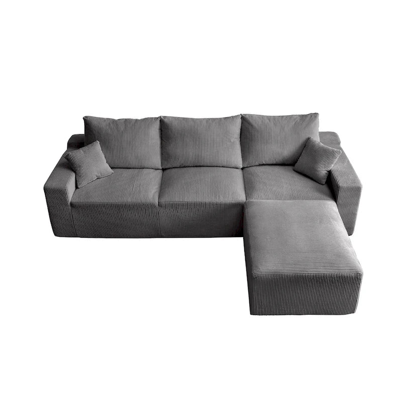 GDFStudio - Olivia Morgan Canapé nuage ultra-doux modulable 110 pouces en forme de L sans assemblage, confort à compression totale