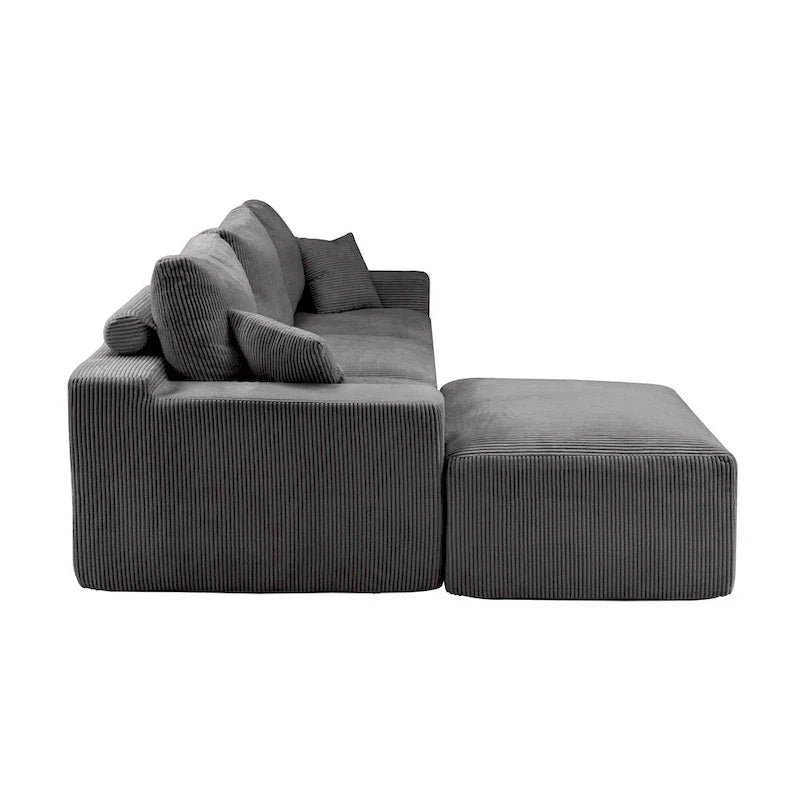 GDFStudio - Olivia Morgan Canapé nuage ultra-doux modulable 110 pouces en forme de L sans assemblage, confort à compression totale