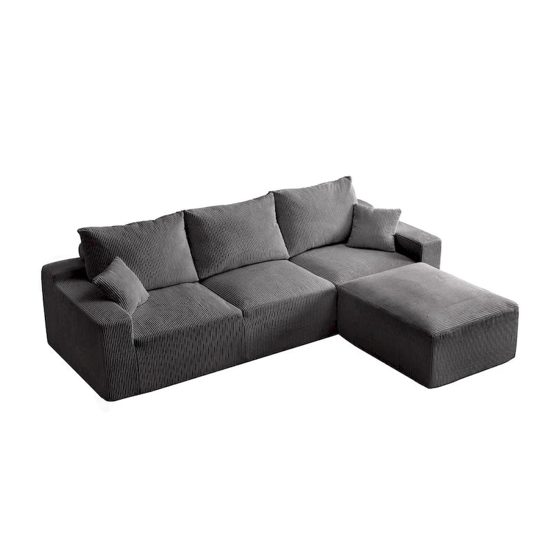 GDFStudio - Olivia Morgan Canapé nuage ultra-doux modulable 110 pouces en forme de L sans assemblage, confort à compression totale