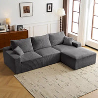 GDFStudio - Olivia Morgan Canapé nuage ultra-doux modulable 110 pouces en forme de L sans assemblage, confort à compression totale