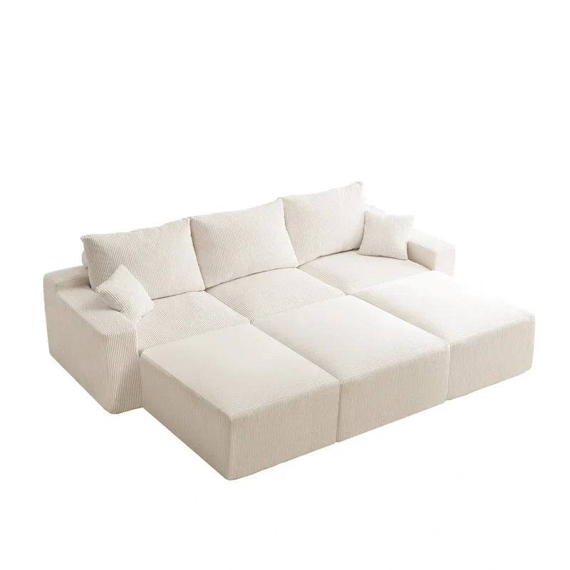 GDFStudio - Olivia Morgan Canapé nuage ultra-doux modulable 110 pouces en forme de L sans assemblage, confort à compression totale