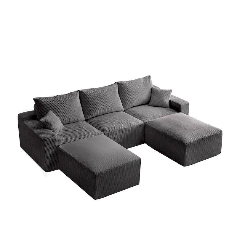 GDFStudio - Olivia Morgan Canapé nuage ultra-doux modulable 110 pouces en forme de L sans assemblage, confort à compression totale