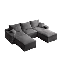 GDFStudio - Olivia Morgan Canapé nuage ultra-doux modulable 110 pouces en forme de L sans assemblage, confort à compression totale