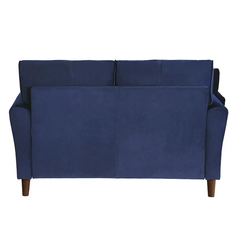 Causeuse confort 1 pièce rembourrée en velours brun, dossiers moelleux, détail capitonné, structure en bois massif, mobilier de salon moderne
