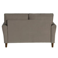 Causeuse confort 1 pièce rembourrée en velours brun, dossiers moelleux, détail capitonné, structure en bois massif, mobilier de salon moderne