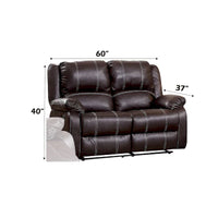 Causeuse inclinable en cuir synthétique brun
