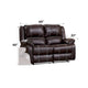 Causeuse inclinable en cuir synthétique brun