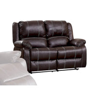 Causeuse inclinable en cuir synthétique brun