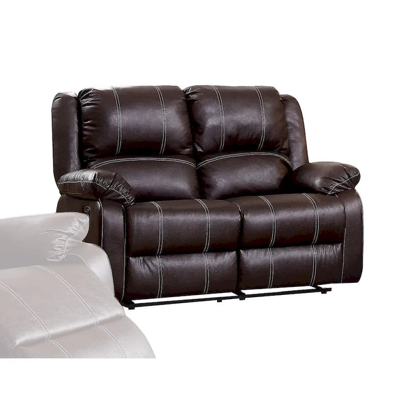 Causeuse inclinable en cuir synthétique brun