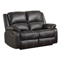 Causeuse inclinable en cuir synthétique brun