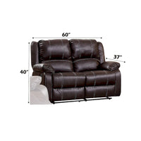 Causeuse inclinable en cuir synthétique brun